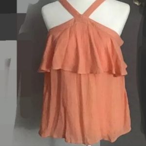 Peach Tank Top with Ruffle